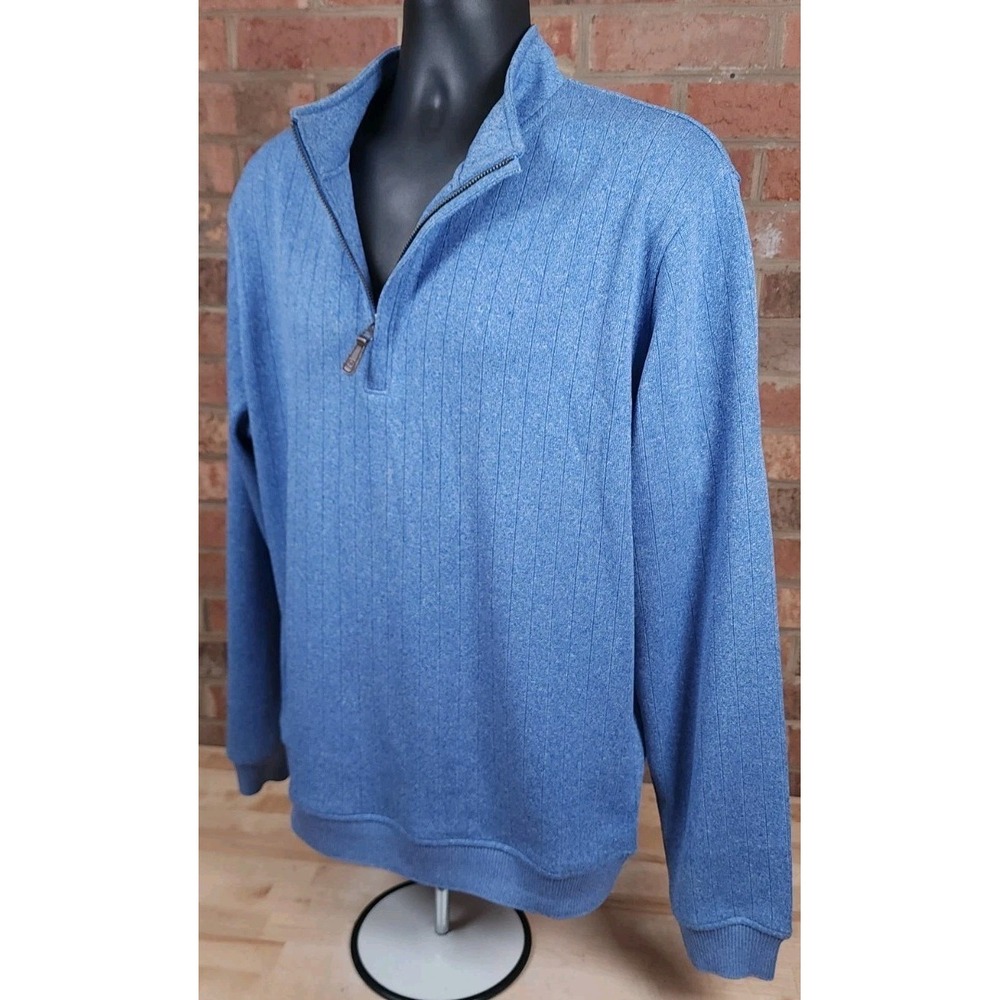 Footjoy Drop Needle 1/2 Zip Pullover Sweater Size Large Blue Golf Mid Layer